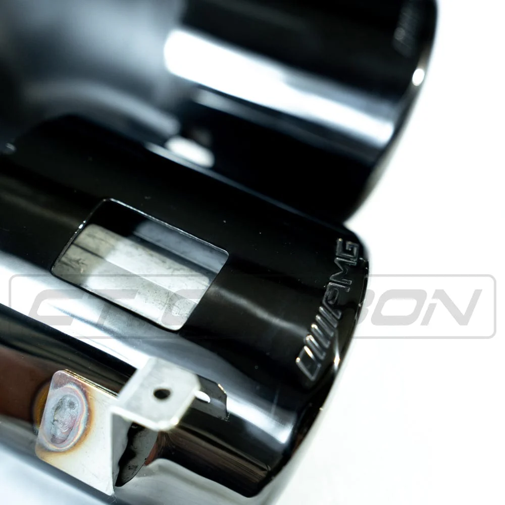 MERCEDES A-CLASS W177 2018-CURRENT GLOSS BLACK QUAD TIP DIFFUSER - Image 9