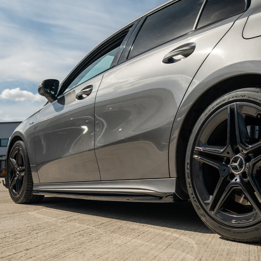 MERCEDES A-CLASS W177 & V177 2018+ GLOSS BLACK SIDE SKIRTS - Image 3