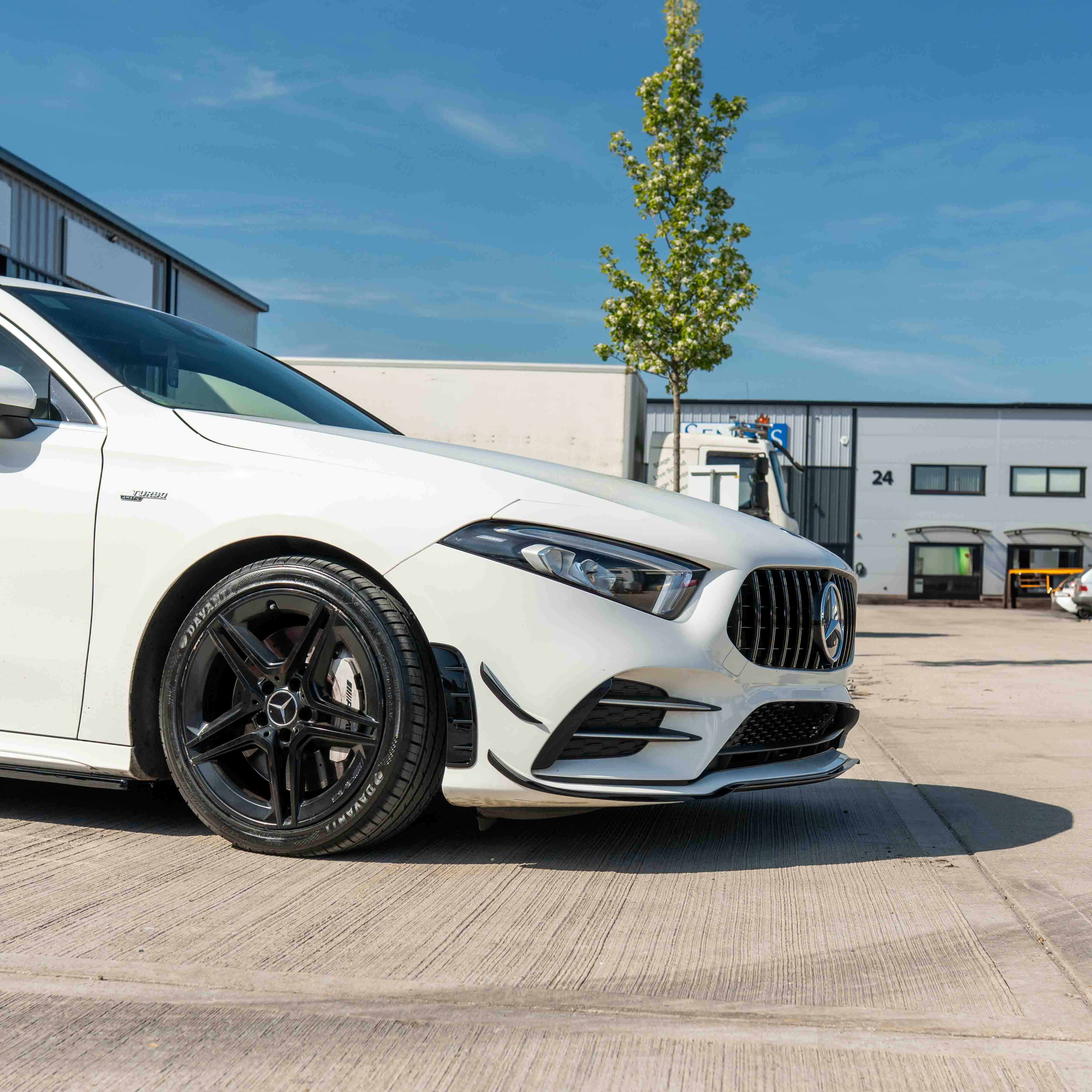 MERCEDES A-CLASS V177 & W177 2018-2022 GLOSS BLACK SPLITTER & CANARDS - Image 4