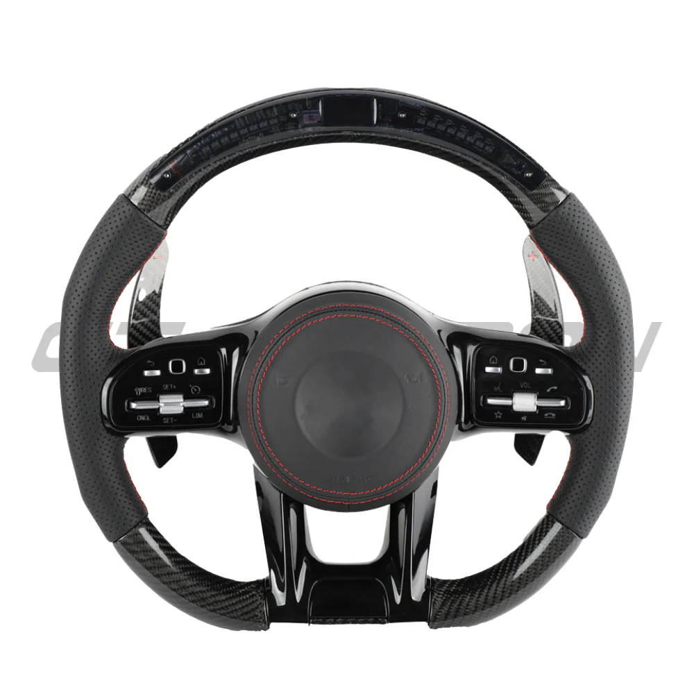 MERCEDES BENZ AMG CARBON FIBRE / LEATHER LED CUSTOM STEERING WHEEL - Image 2