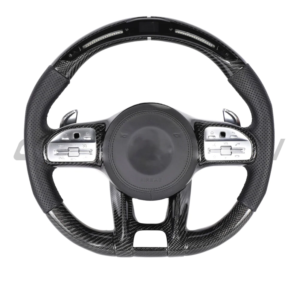 MERCEDES BENZ AMG CARBON FIBRE / LEATHER LED CUSTOM STEERING WHEEL - Image 3