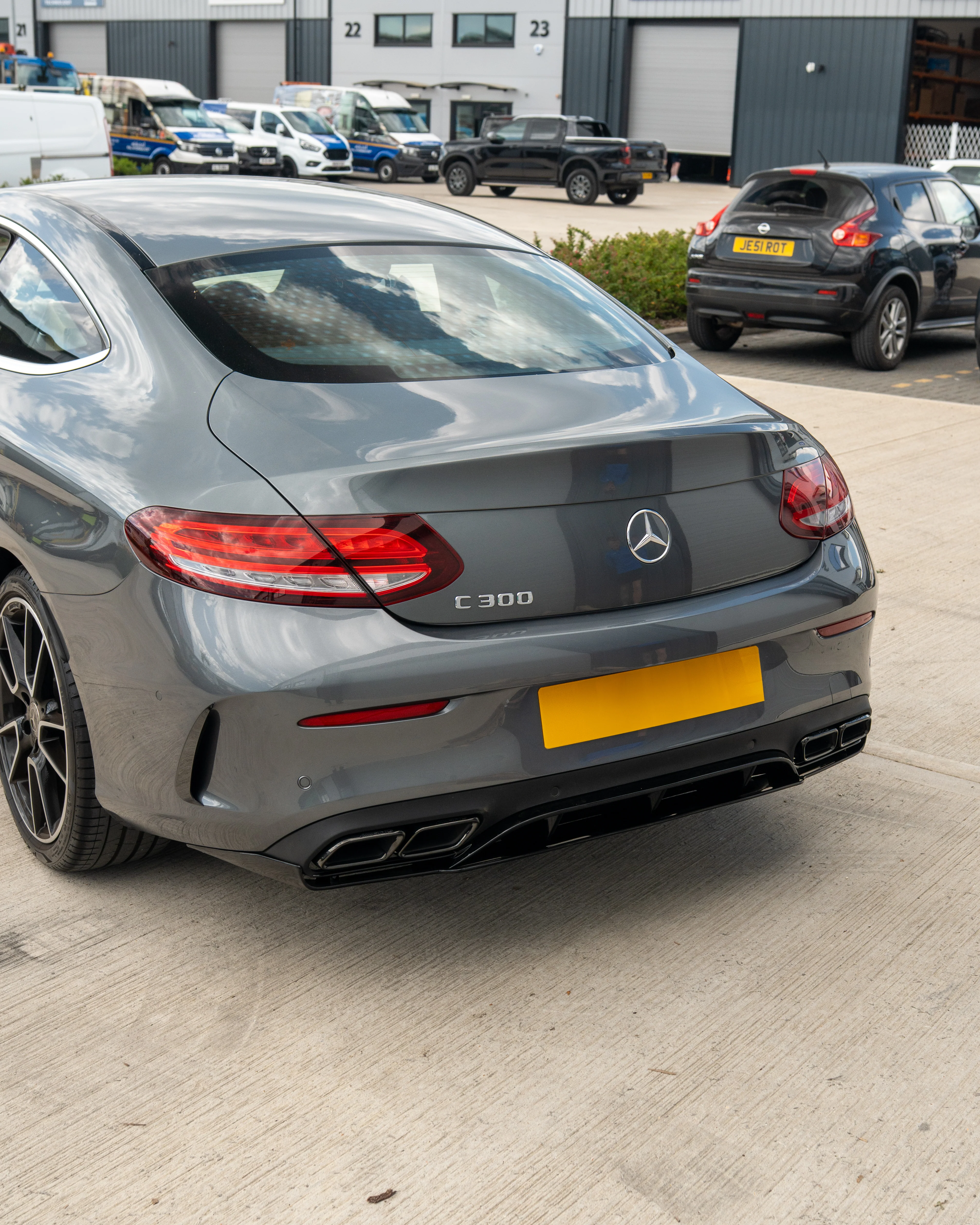 MERCEDES C-CLASS COUPE W205 GLOSS BLACK DIFFUSER & BLACK TIPS - Image 3