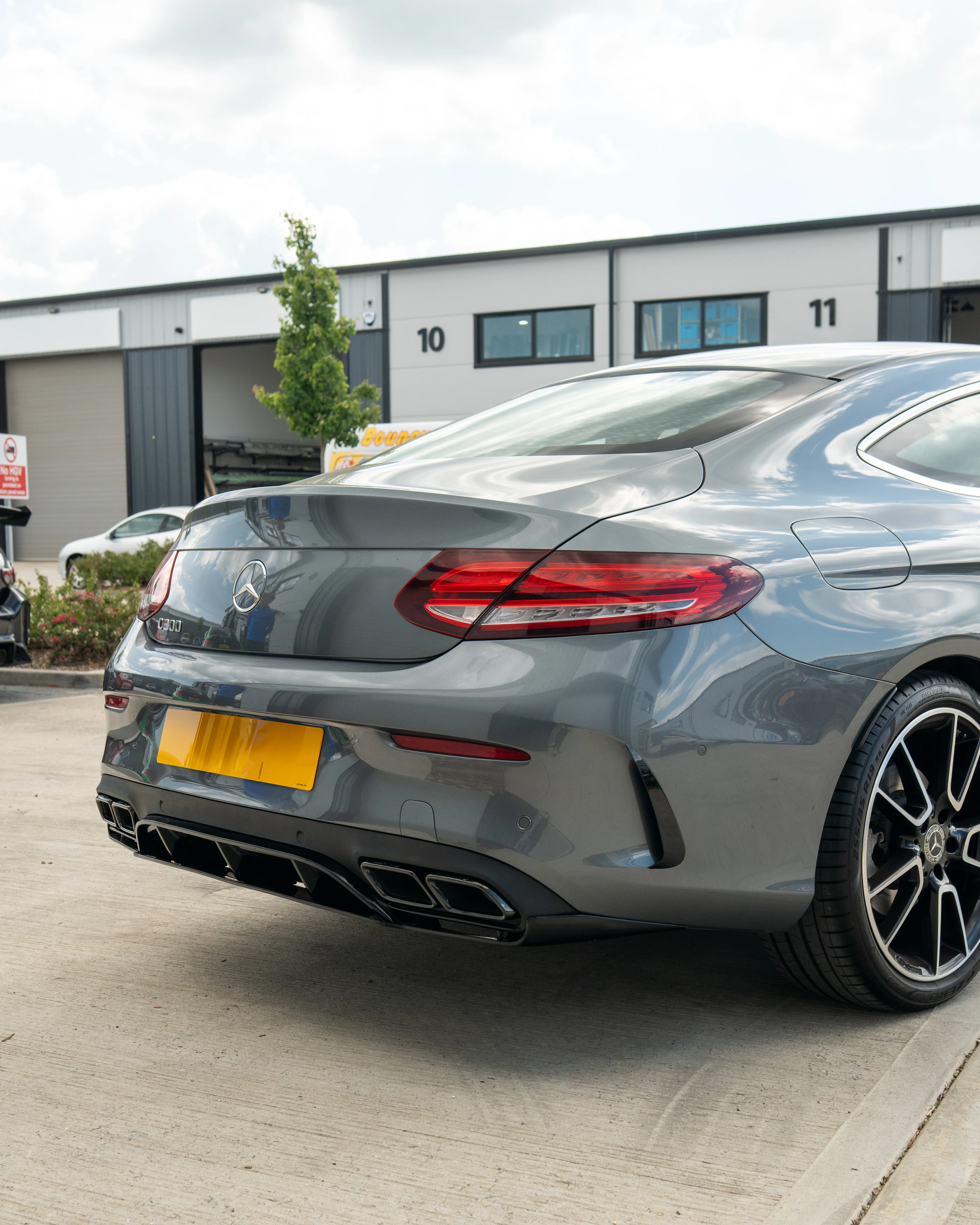 MERCEDES C-CLASS COUPE W205 GLOSS BLACK DIFFUSER & BLACK TIPS - Image 4
