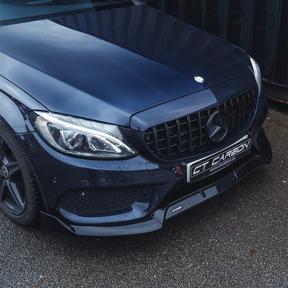 MERCEDES C43 & C CLASS W205 2014-2018 PRE-FACELIFT GLOSS BLACK SPLITTER - Image 2