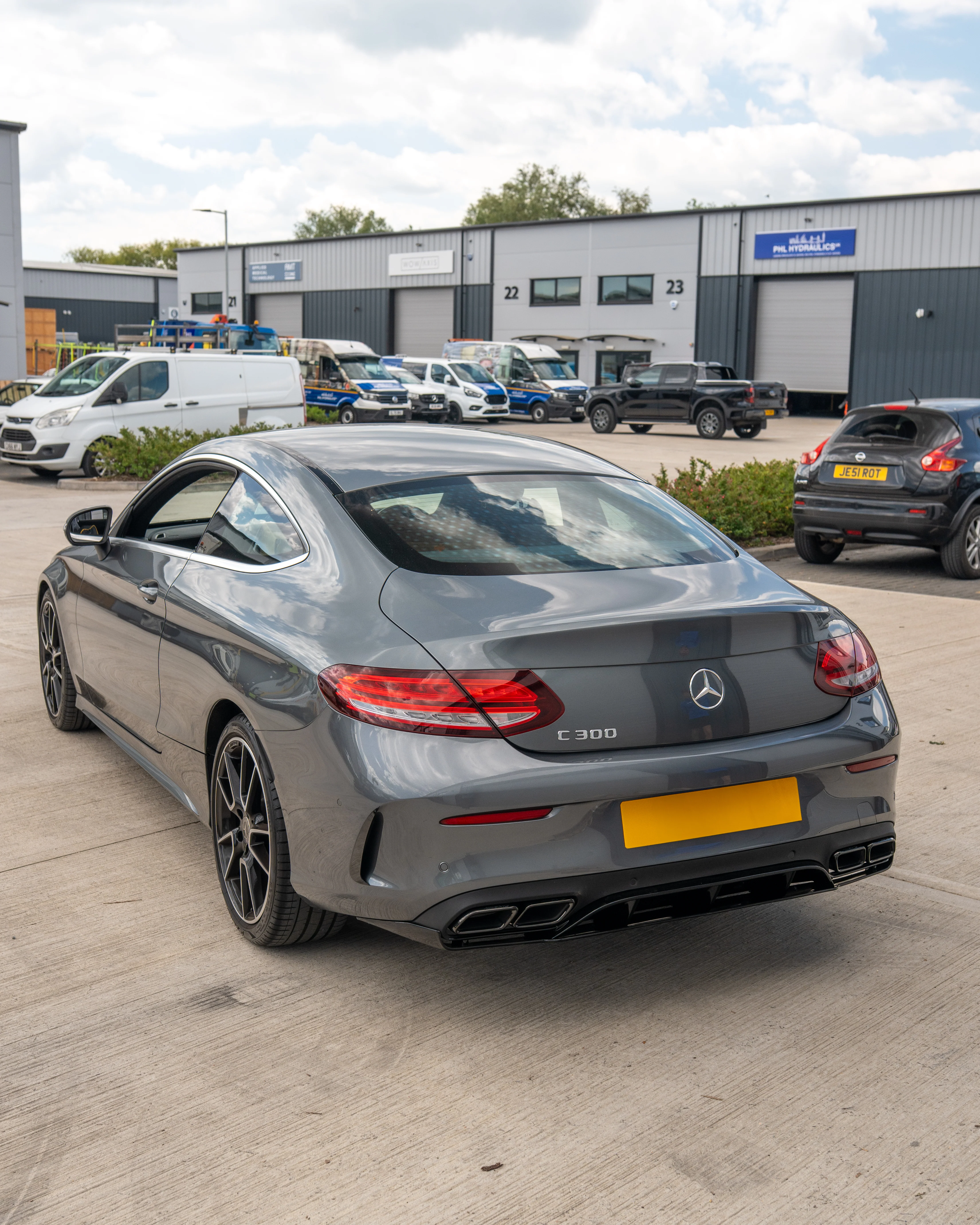 MERCEDES C-CLASS COUPE W205 GLOSS BLACK DIFFUSER & BLACK TIPS - Image 2