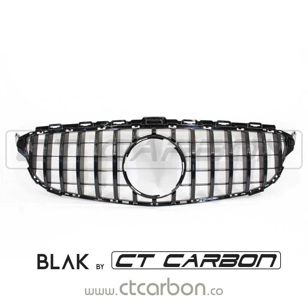 MERCEDES W205 C CLASS 2014-2018 BLACK GRILLE (WITHOUT CAMERA) - BLAK BY CT CARBON - Image 4