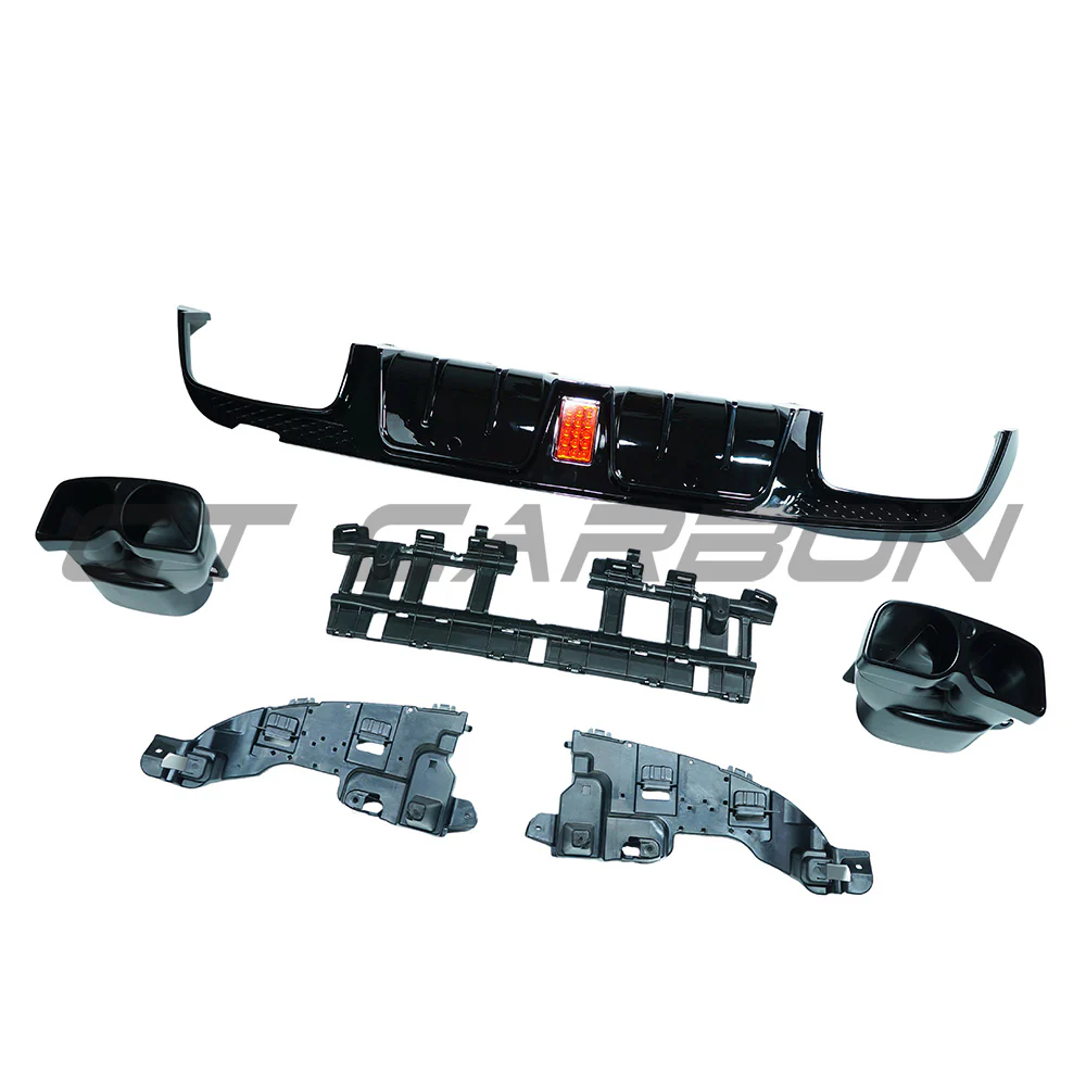 MERCEDES W205 C-CLASS SALOON 2015-2021 GLOSS BLACK DIFFUSER & TIPS - V1 - Image 2