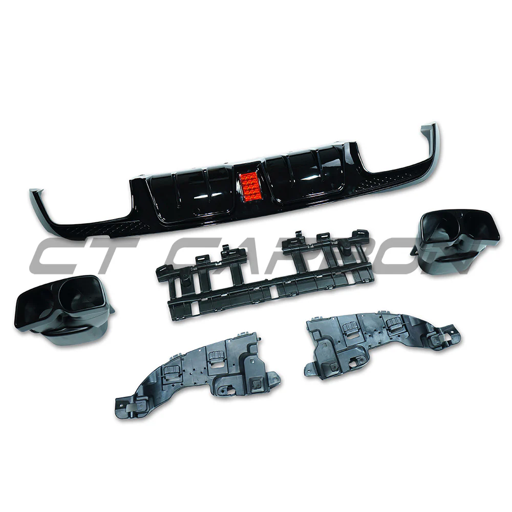 MERCEDES W205 C-CLASS SALOON 2015-2021 GLOSS BLACK DIFFUSER & TIPS - V1 - Image 4