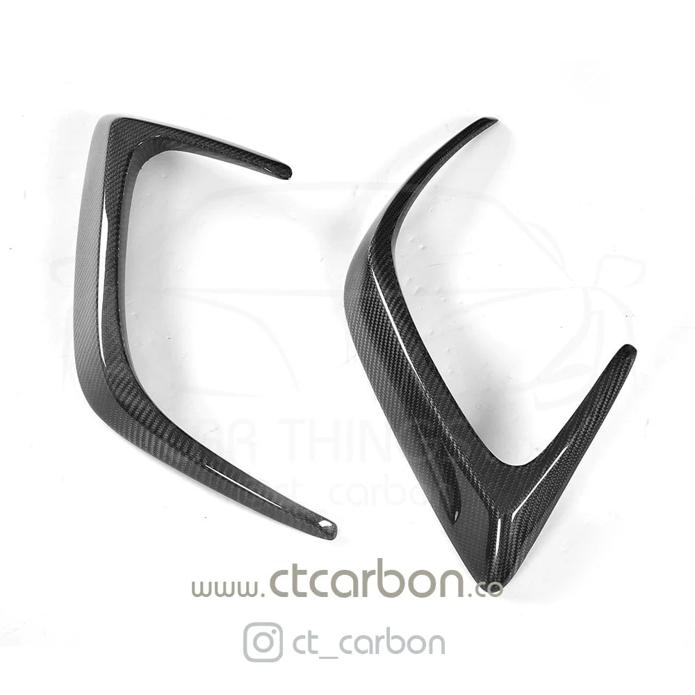 MERCEDES W205 C63 & C63S COUPE 2DR REAR BUMPER CARBON FIBRE CANARDS - Image 9