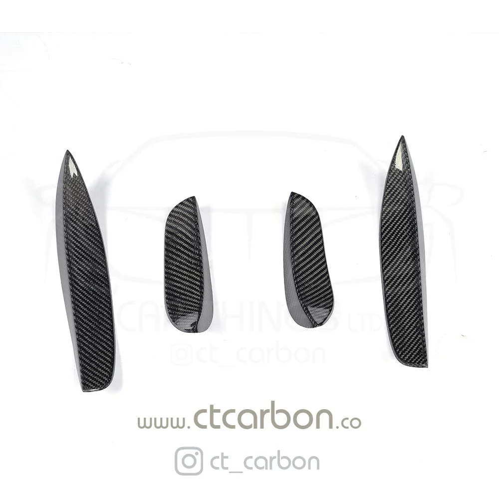 MERCEDES W205 C63 & C63S FRONT BUMPER CARBON FIBRE CANARDS / FINS - Image 5