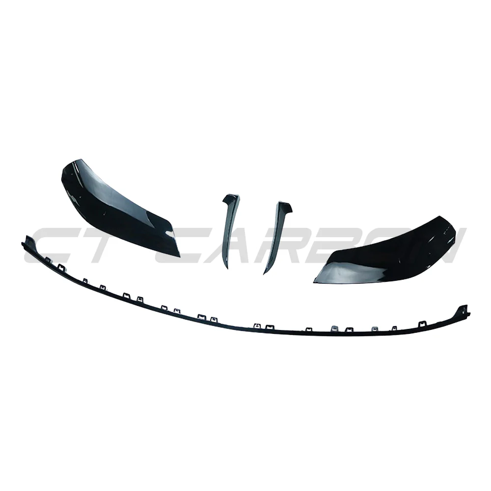 MERCEDES W206 2021+ C-CLASS GLOSS BLACK FRONT SPLITTER - V2 - Image 3