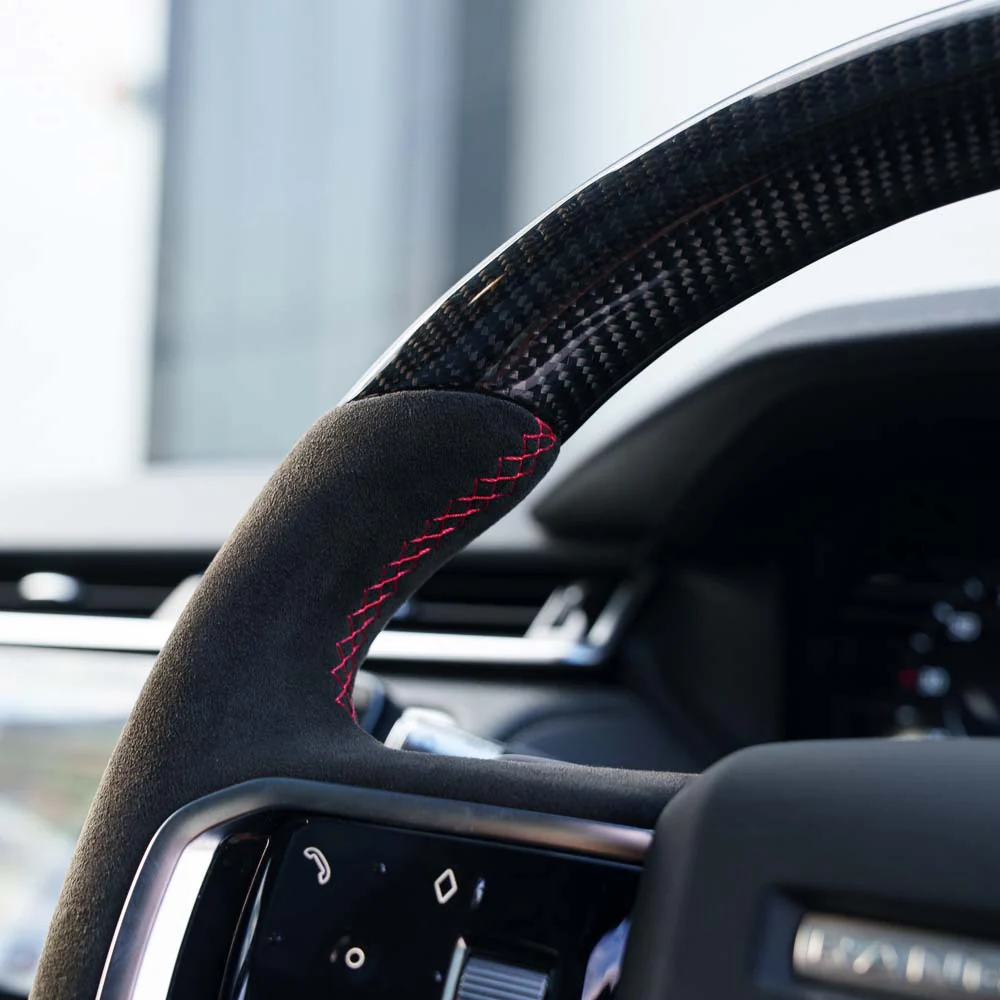 RANGE ROVER VELAR/EVOQUE/DISCOVERY SPORT 2021+ CARBON FIBRE / ALCANTARA CUSTOM STEERING WHEEL - Image 3