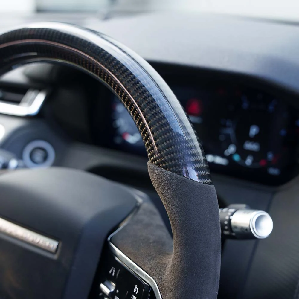 RANGE ROVER VELAR/EVOQUE/DISCOVERY SPORT 2021+ CARBON FIBRE / ALCANTARA CUSTOM STEERING WHEEL - Image 4