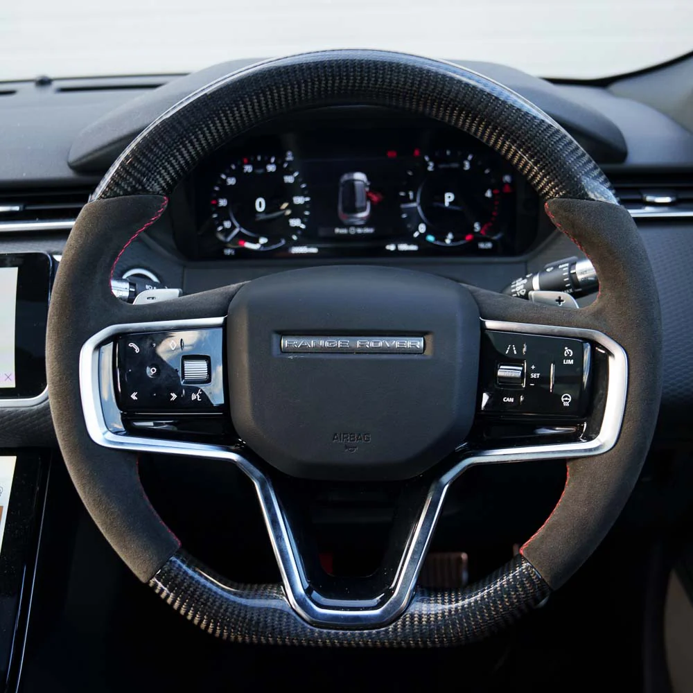 RANGE ROVER VELAR/EVOQUE/DISCOVERY SPORT 2021+ CARBON FIBRE / ALCANTARA CUSTOM STEERING WHEEL - Image 6