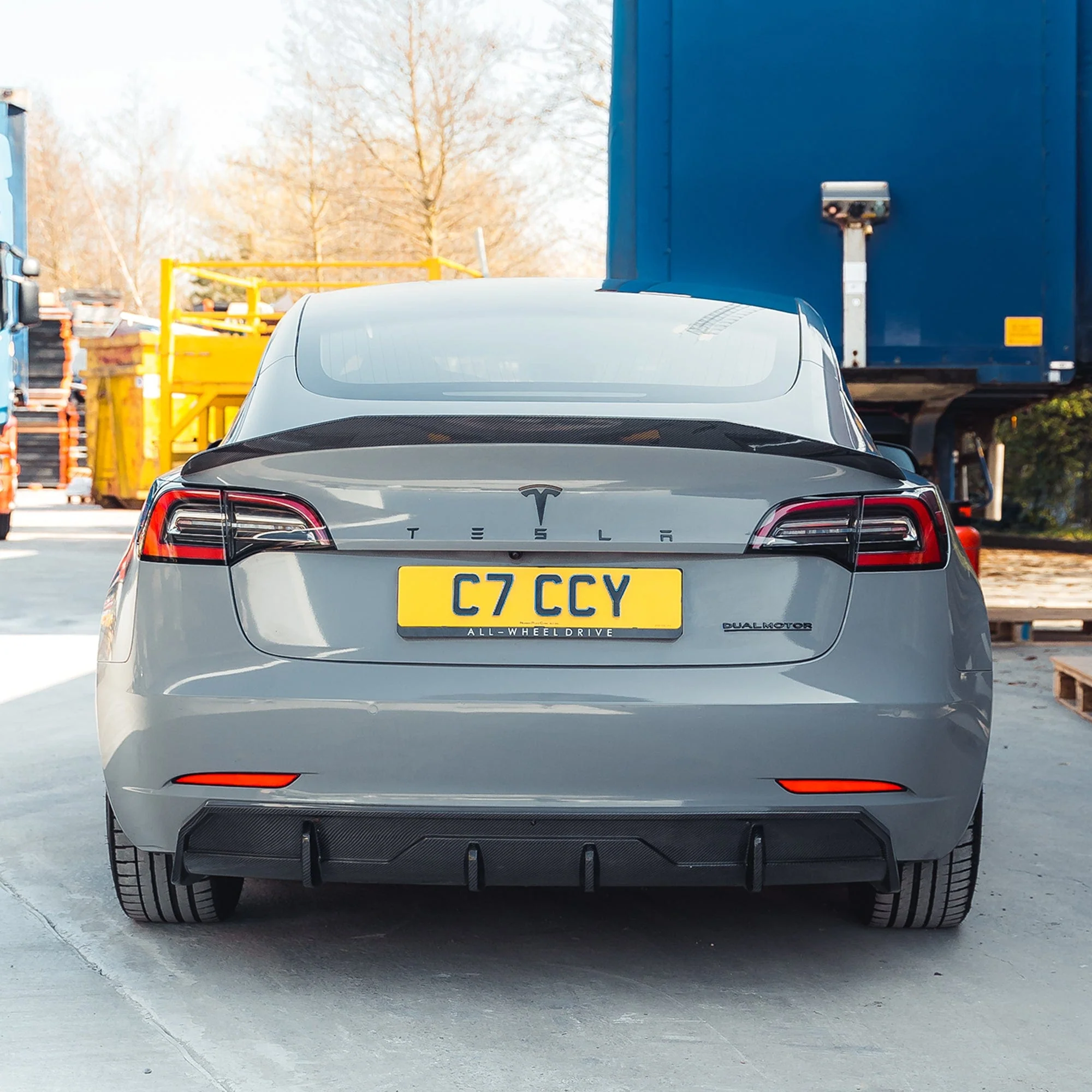 TESLA MODEL 3 2017-2023 CARBON FIBRE DIFFUSER - V1 - CT DESIGN - Image 3