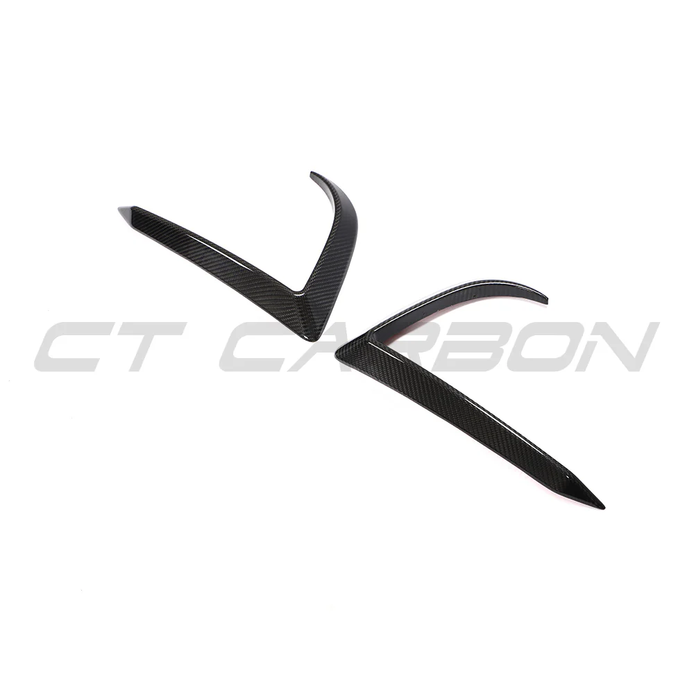 TESLA MODEL 3 2017-2023 CARBON FIBRE FRONT BUMPER CANARDS - Image 4