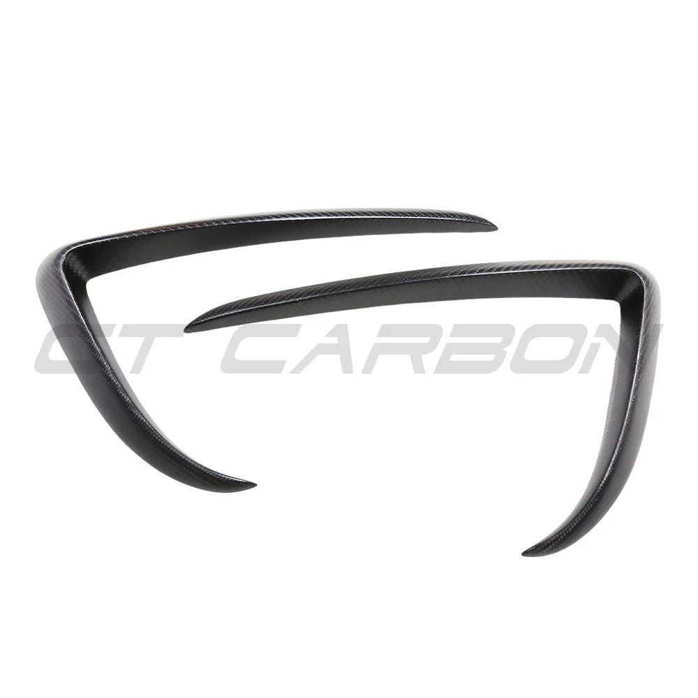 TESLA MODEL 3 2017-2023 MATTE CARBON FIBRE FRONT BUMPER CANARDS - Image 2
