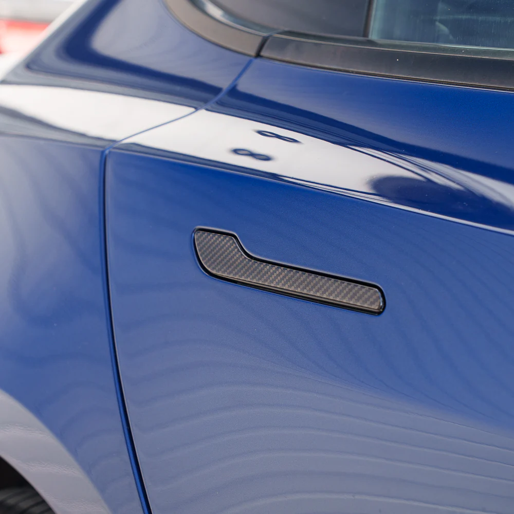 TESLA MODEL 3 & Y 2017+ MATTE CARBON FIBRE HANDLE COVERS - Image 2