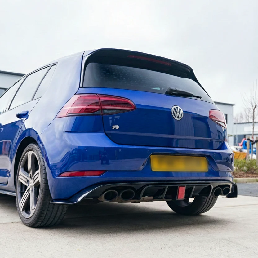 VOLKSWAGEN GOLF R MK7.5 2017-2020 GLOSS BLACK DIFFUSER WITH LED LIGHT - Image 2